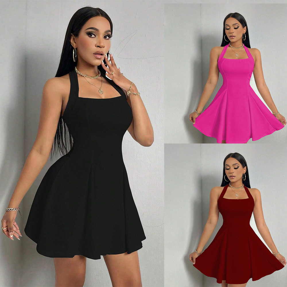 Y2K New Women Sexy Halter Back - Y2K Backless Halter Mini Dress ulasan dan harga