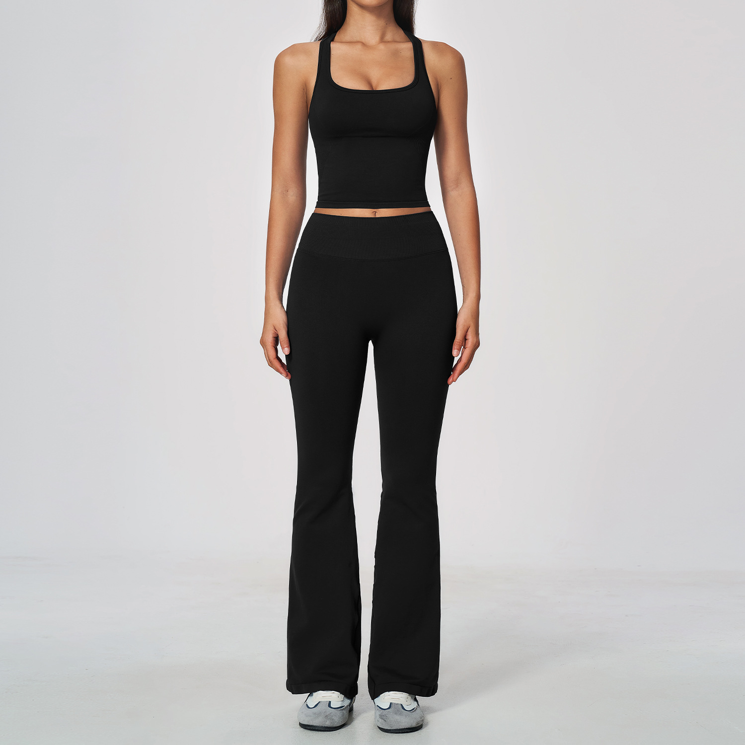 Women 2 Piece Yoga Set Racerba - Seamless Ribbed Workout Tank Top ulasan dan harga