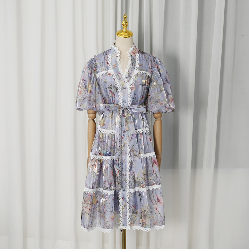 ZAMOR French Vintage Floral Te - French Vintage Floral Midi Dress ulasan dan harga