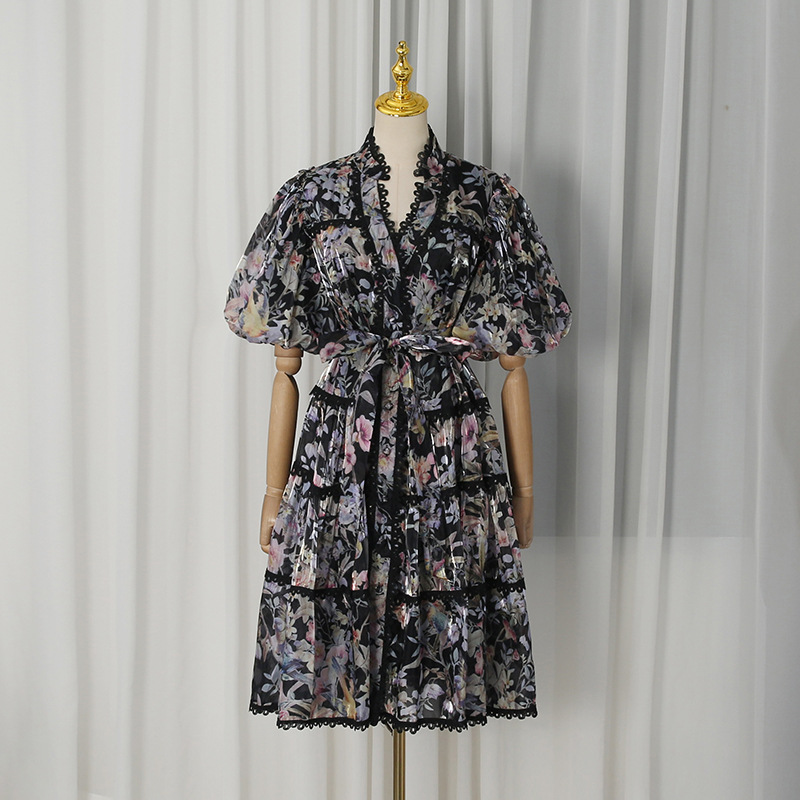 ZAMOR French Vintage Floral Te - French Vintage Floral Midi Dress ulasan dan harga