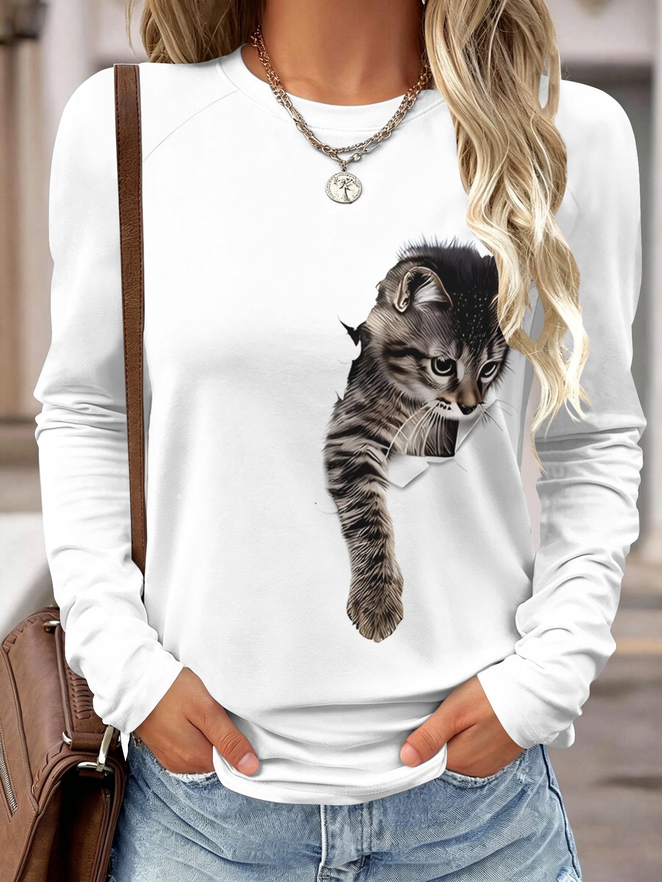Women Long Sleeve Shirt Pocket - Blouses ulasan dan harga