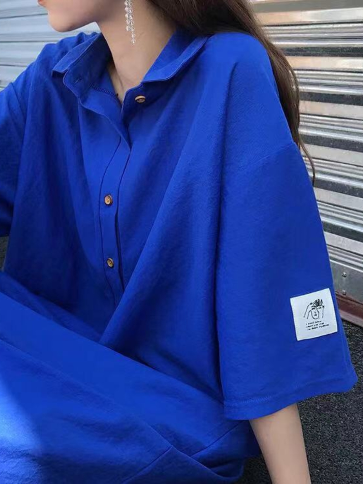 plus Size Shirt Dress Slimming - Korean Style A Line Shirt Dress ulasan dan harga