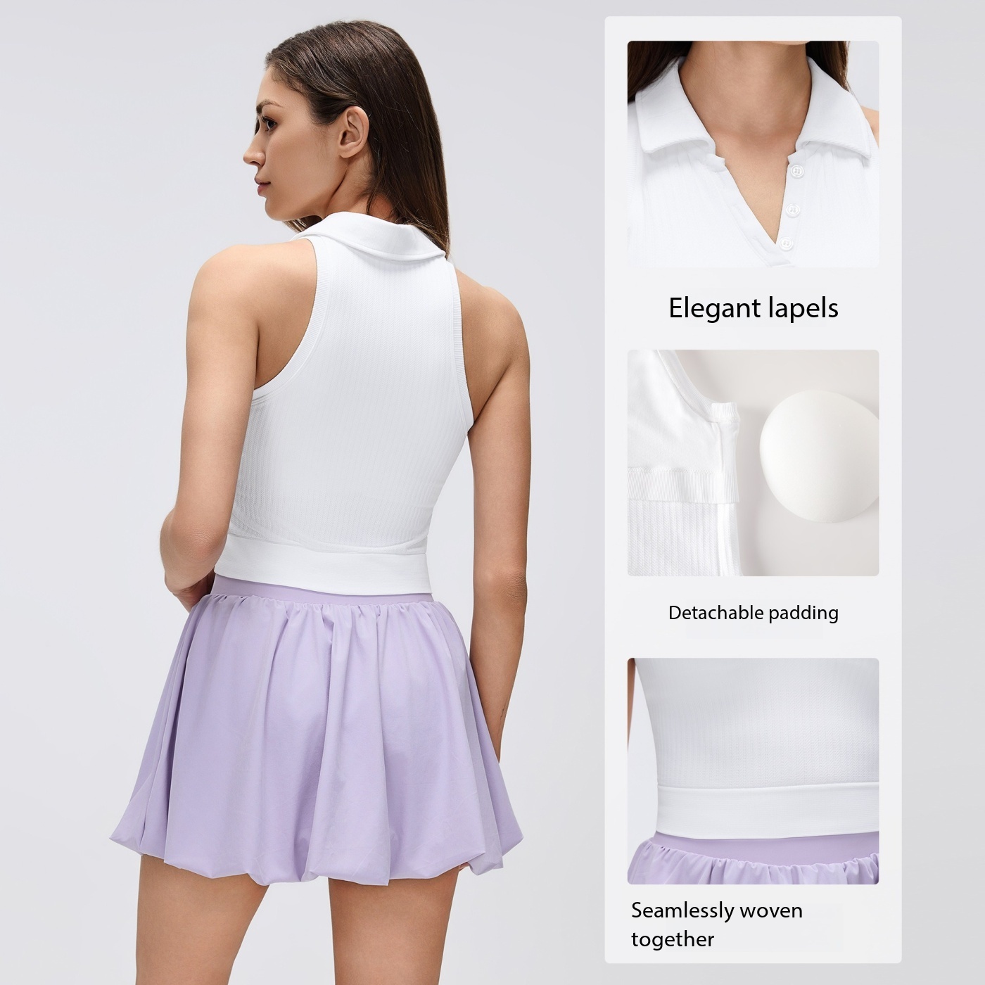 Lemon Women Ribbed Polo Neck S - Seamless Ribbed Workout Tank Top ulasan dan harga