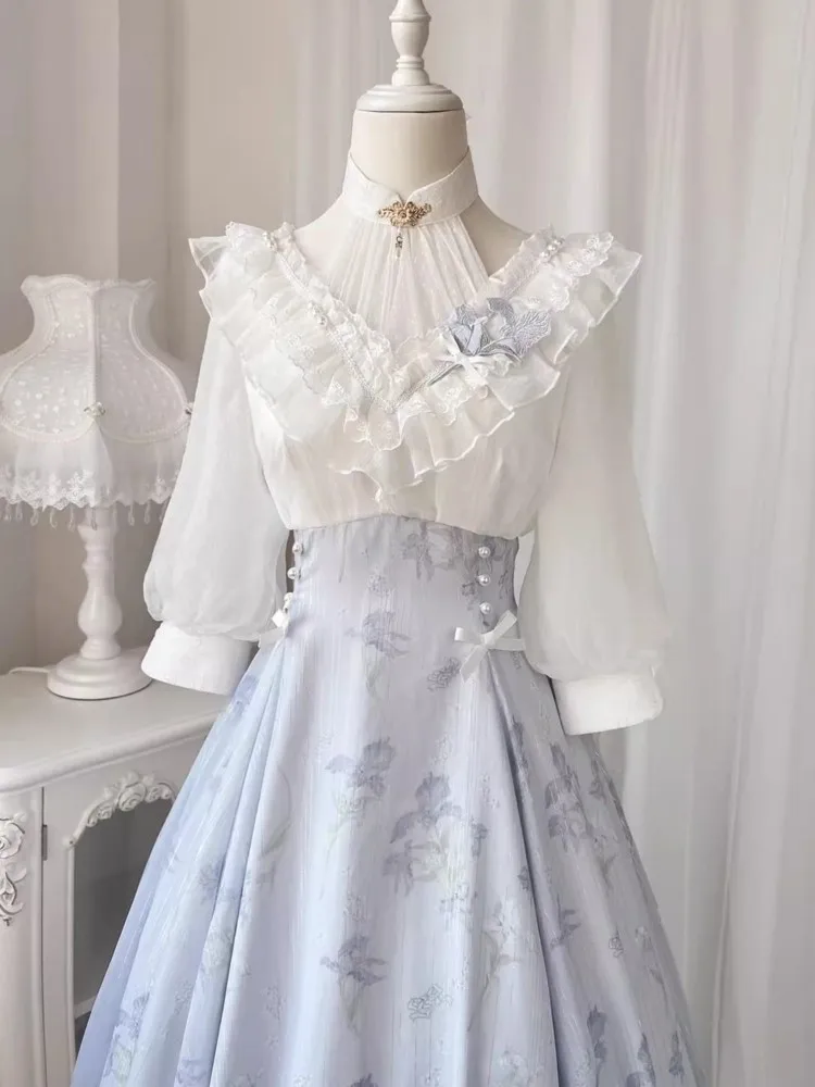 Elelgant Women Summer French V - French Vintage Floral Midi Dress ulasan dan harga