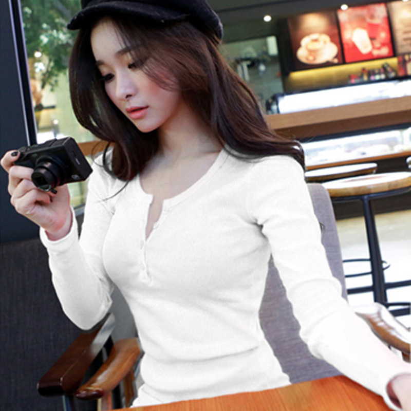 2026 Autumn Women'S Button Rib - Blouses ulasan dan harga