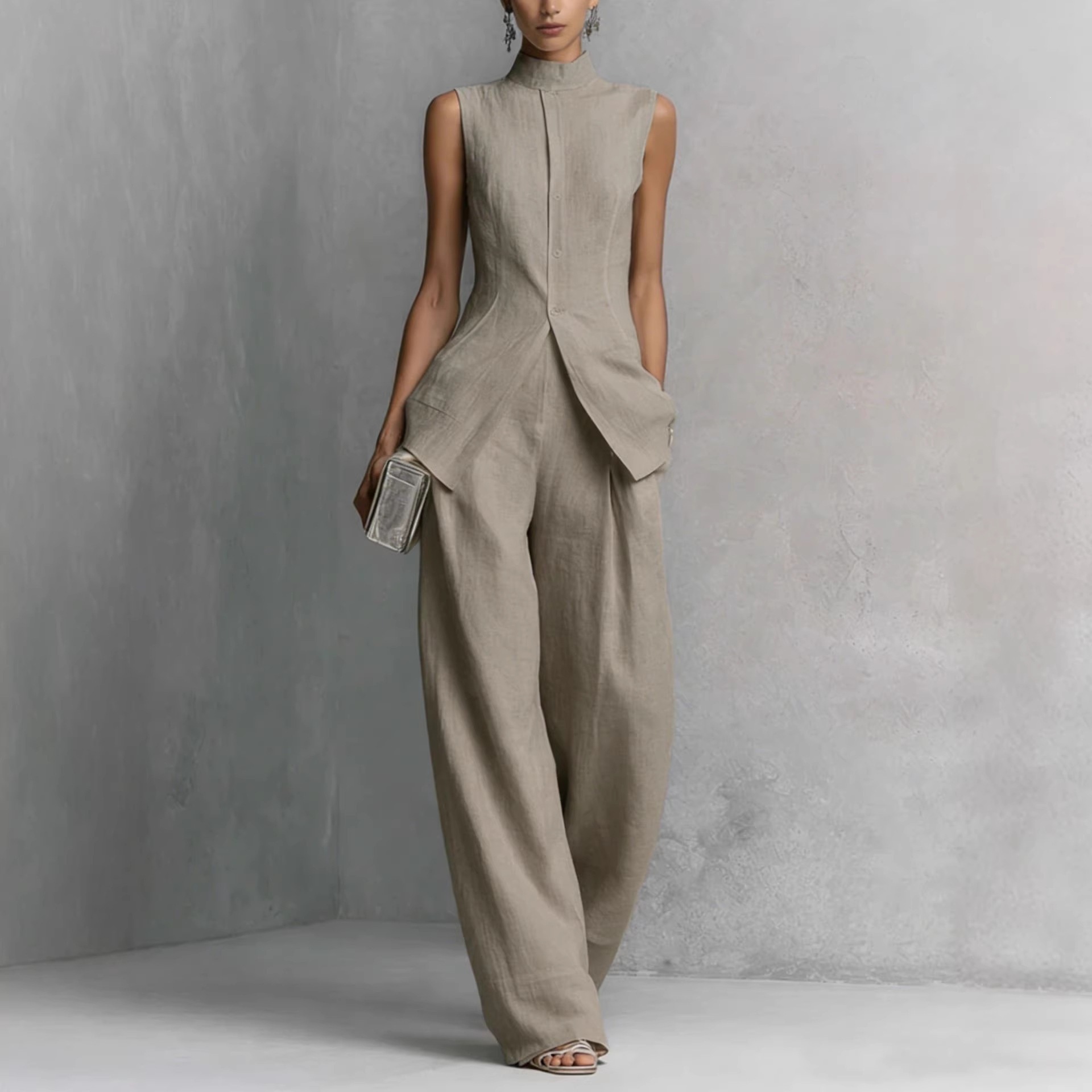 2026 Killed Cotton-linen Shirt - Casual Loose Linen Shirt Dress ulasan dan harga