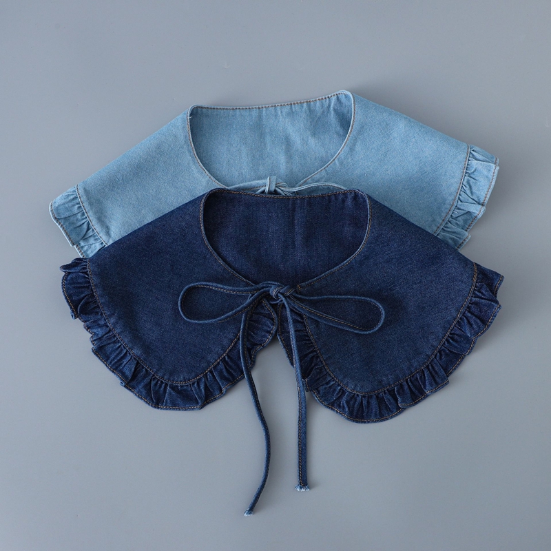 Sweet Blue Denim Ruffle False  - Blouses ulasan dan harga