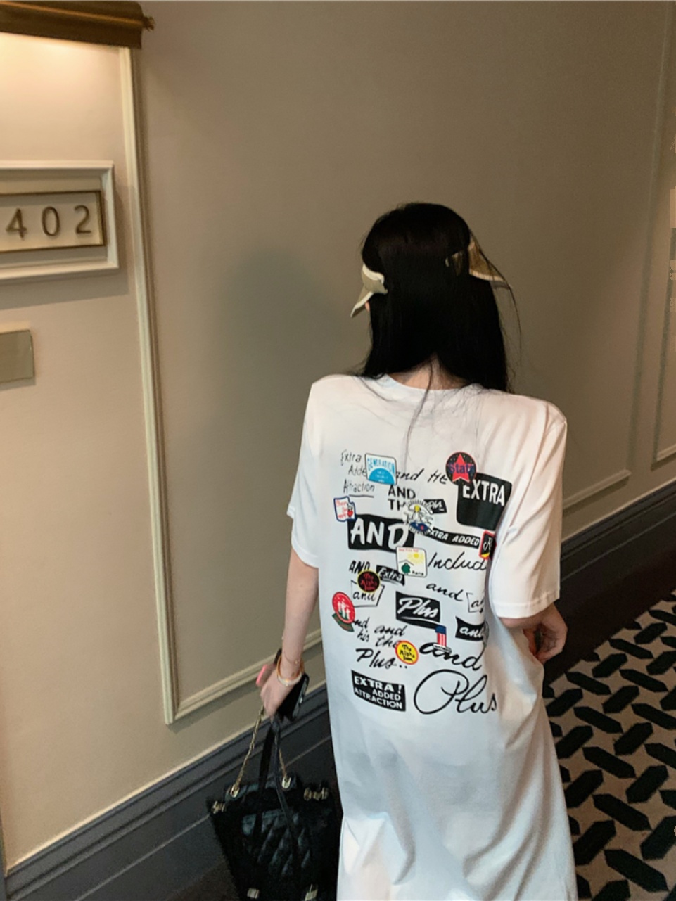 Black Short Sleeve T-Shirt Dre - Korean Style A Line Shirt Dress ulasan dan harga