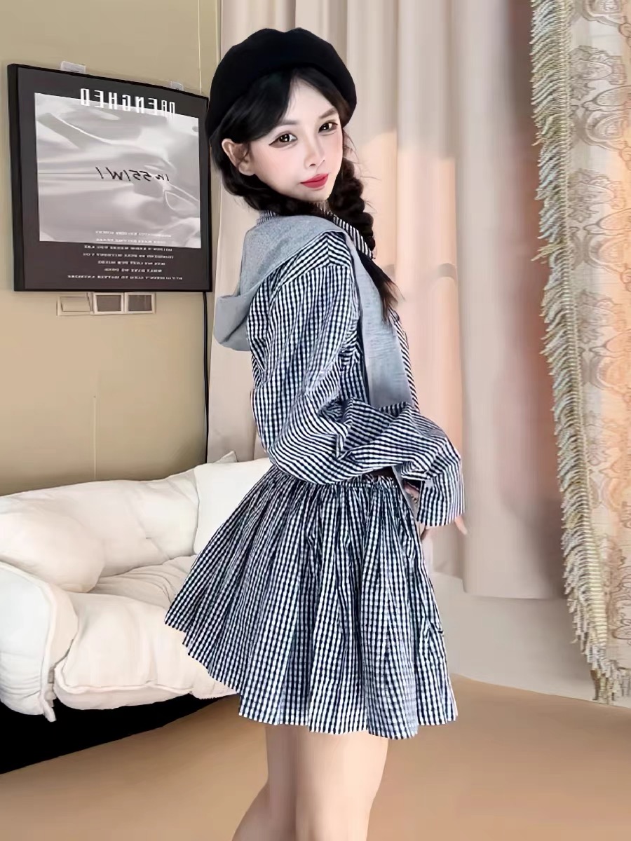 Early Autumn Korean Style Shir - Korean Style A Line Shirt Dress ulasan dan harga