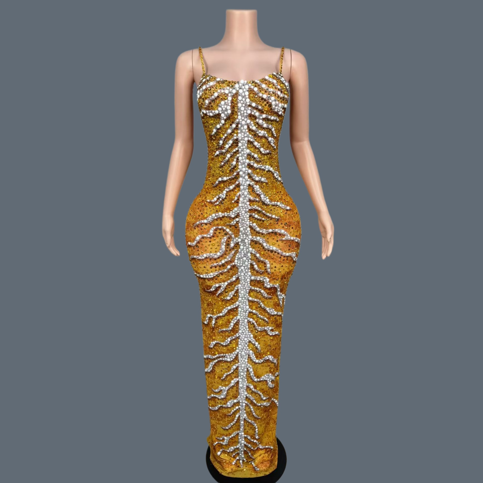 Luxury Rhinestone Sparkly Span - Sparkly Rhinestone Club Party Dress ulasan dan harga