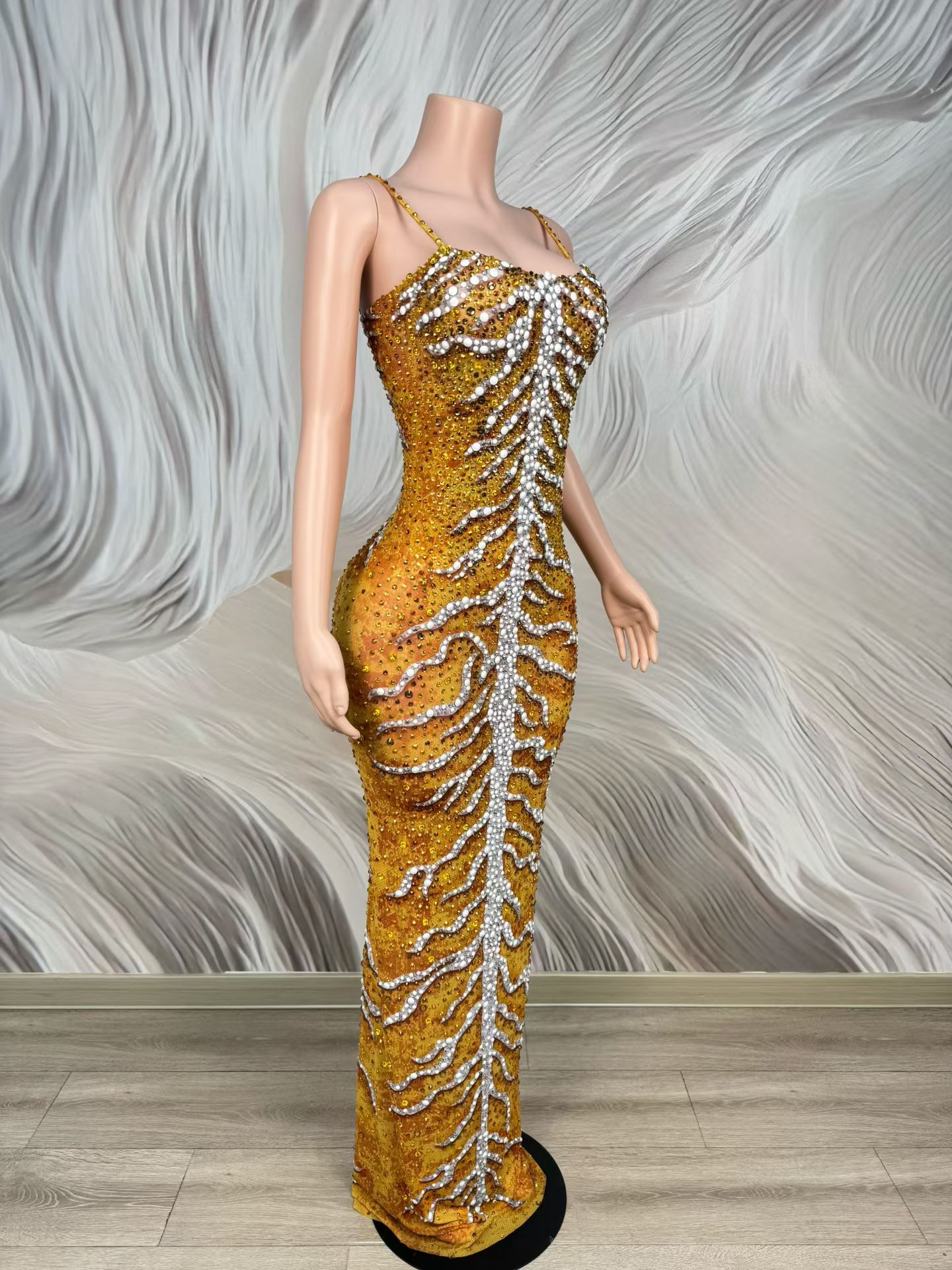 Luxury Rhinestone Sparkly Span - Sparkly Rhinestone Club Party Dress ulasan dan harga