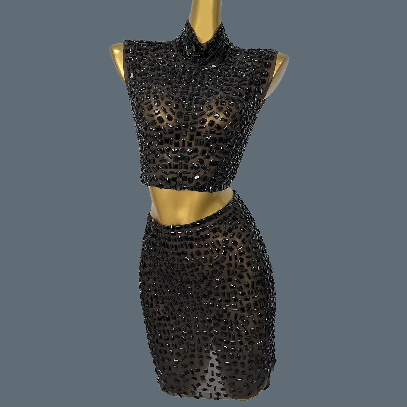 Summer Sparkly Black Rhineston - Sparkly Rhinestone Club Party Dress ulasan dan harga