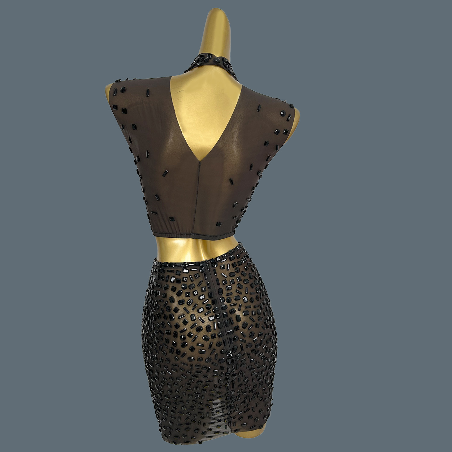 Summer Sparkly Black Rhineston - Sparkly Rhinestone Club Party Dress ulasan dan harga