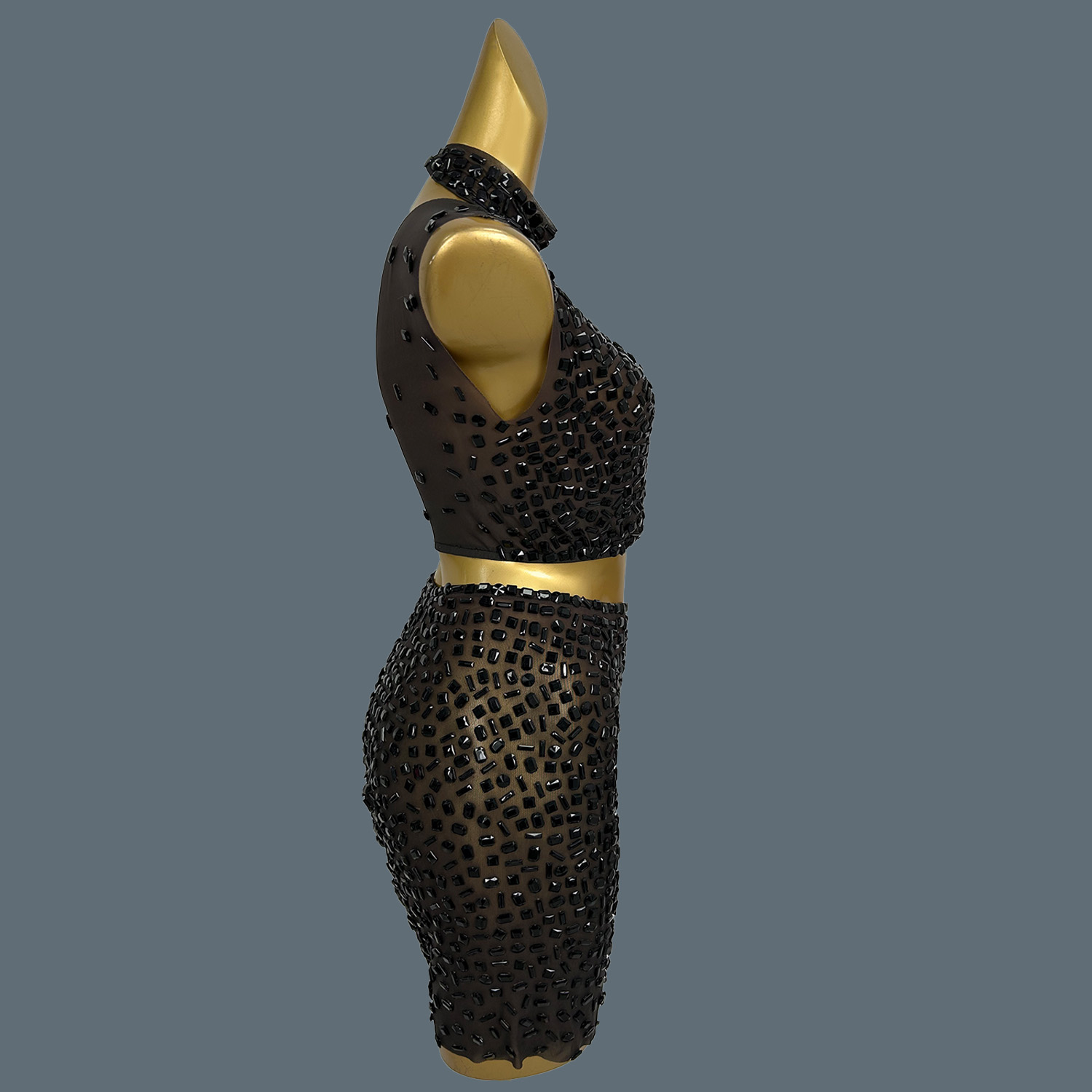 Summer Sparkly Black Rhineston - Sparkly Rhinestone Club Party Dress ulasan dan harga