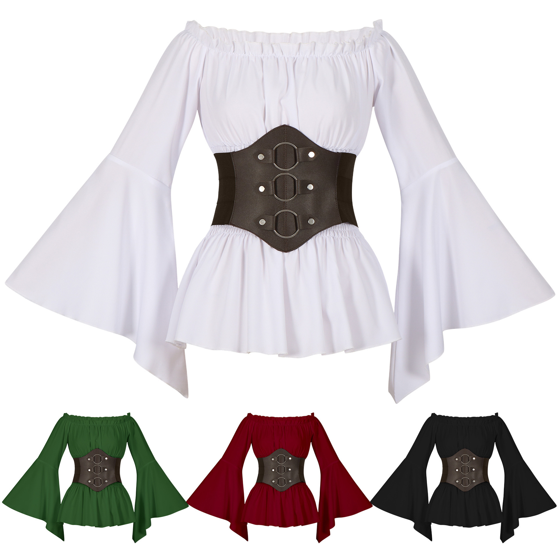 Medieval Victorian Pirate Shir - Tops ulasan dan harga