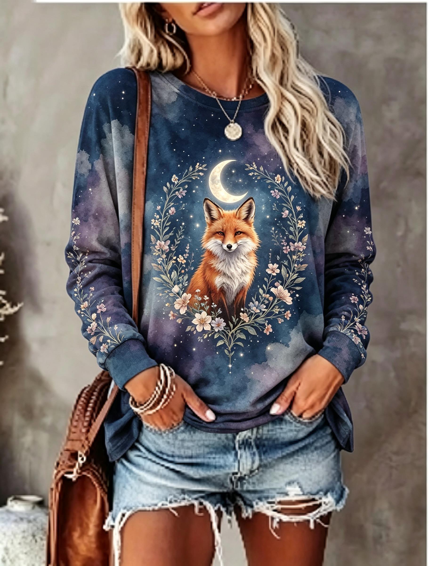 Women Long Sleeve T Shirt Howl - Blouses ulasan dan harga