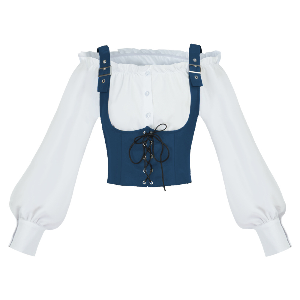 Retro Western Style Women Blou - Tops ulasan dan harga