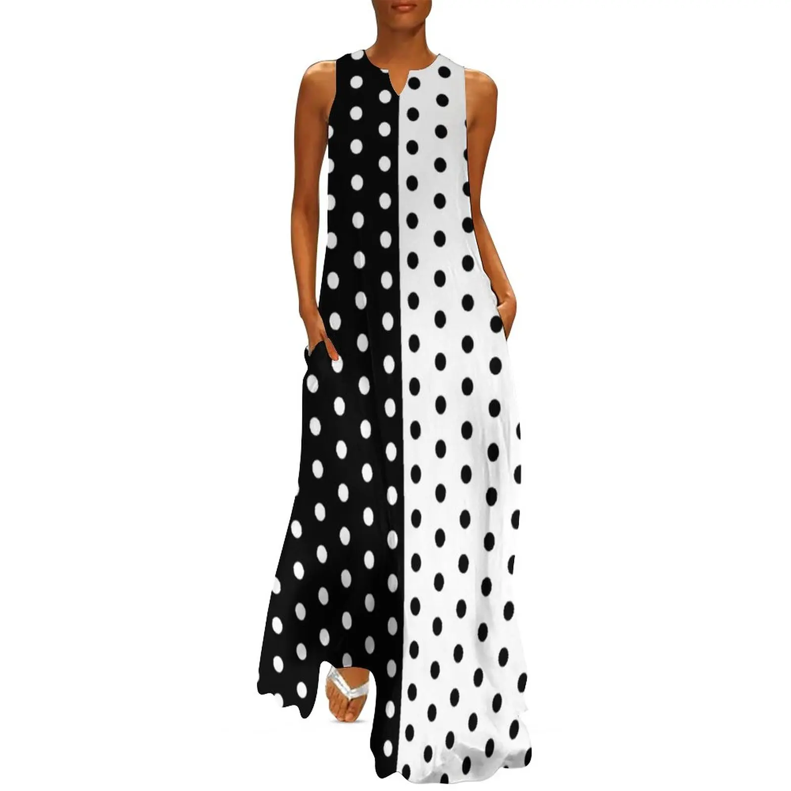 Retro Two Tone Dress Spring Bl - Boho Summer Beach Maxi Dress ulasan dan harga