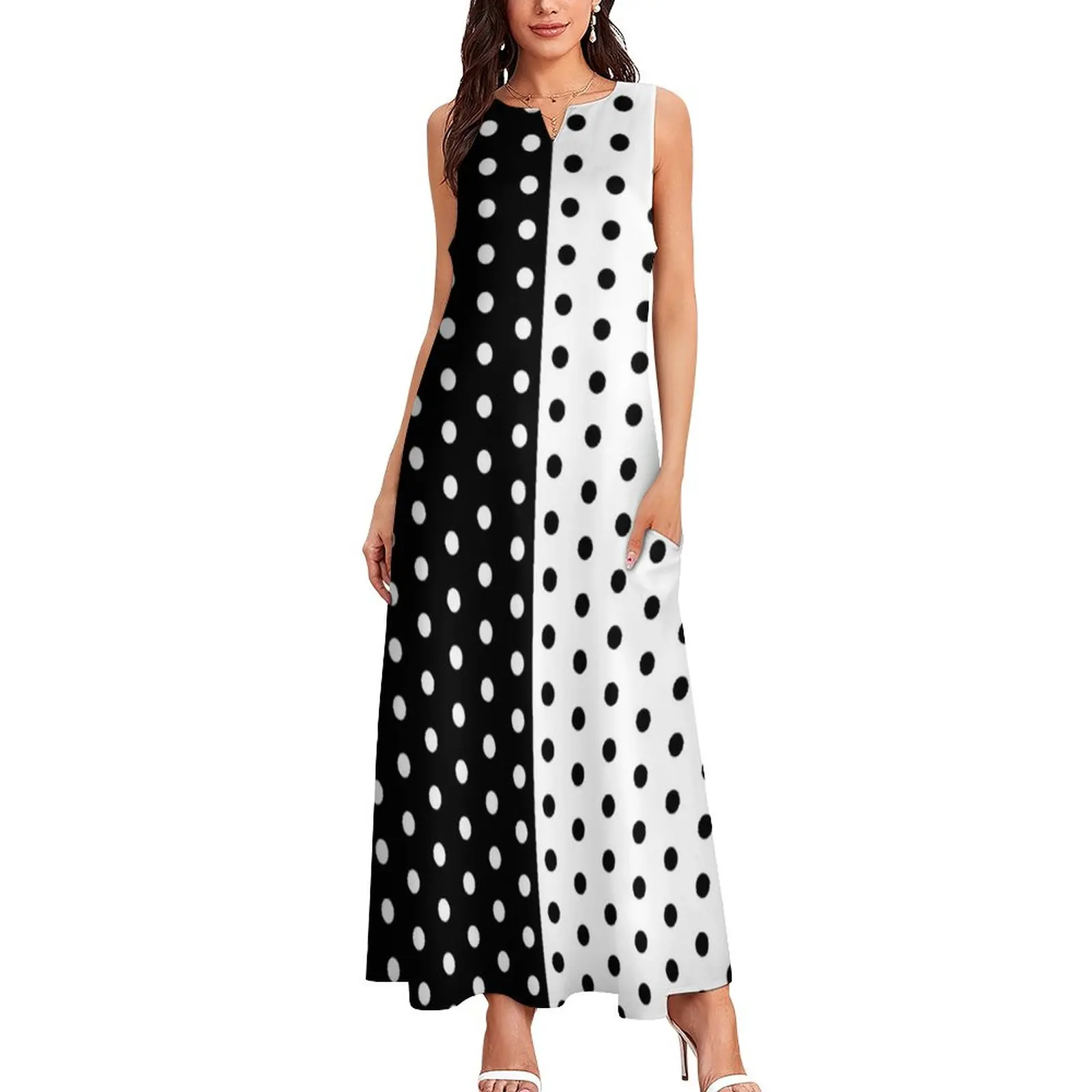Retro Two Tone Dress Spring Bl - Boho Summer Beach Maxi Dress ulasan dan harga
